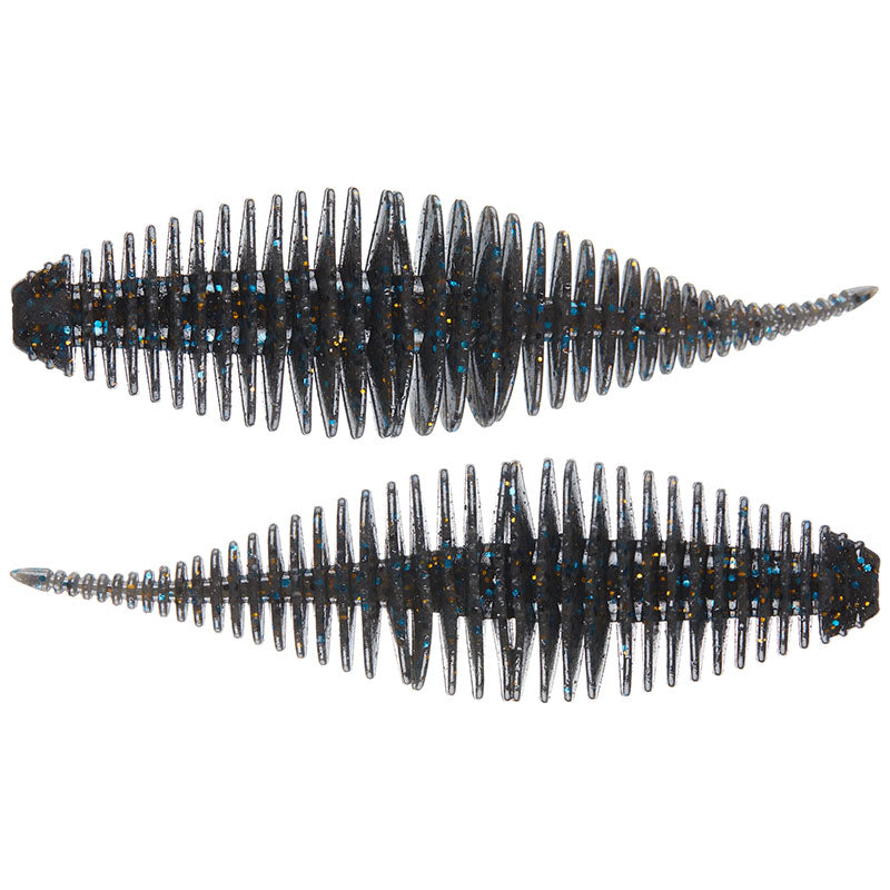 Geecrack 3.8" Bellows Shad 5pk Soft Baits - Dark Matter V-