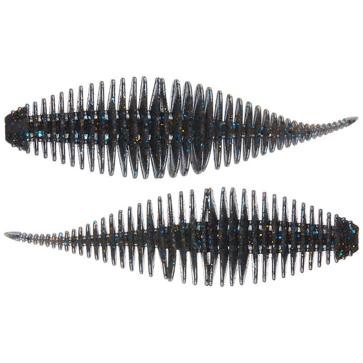 Geecrack 3.8" Bellows Shad 5pk Soft Baits - Dark Matter V-