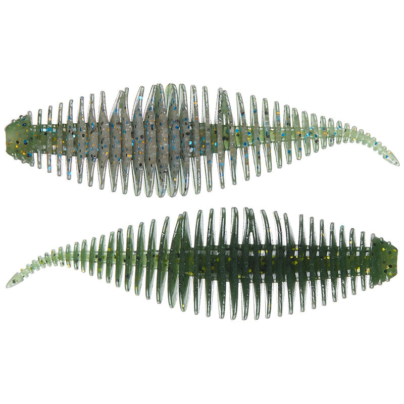 Geecrack 3.8" Bellows Shad 5pk Soft Baits - Dark Matter V-
