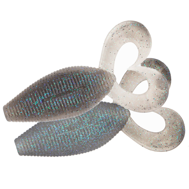 Geecrack 4.8” Spiron Twin Creature Bait 6pk - #005 Green Pumpkin / 4.8 in-#268 Electric Shad / 4.8 in - Carolina Fishing Tackle LLC