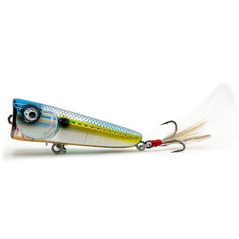 Geecrack 68 Strabbo Popper - #003 Hologram Shad-#006 Hot Tiger Frog (Bone)-#008 Mirror Ball - Carolina Fishing Tackle LLC