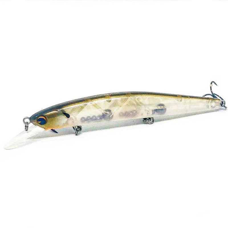 Ima Lures Flit 120 Select Jerkbaits - #FT120-107 Olive Herring-#FT120-100 Silver Flash-#FT120-101 Gold Flash-#FT120-102 Clown-#FT120-104 Chartreuse Shad-#FT120-105 American Shad-#FT120-152 Phantom Craw-#FT120-199 Clear - Carolina Fishing Tackle LLC