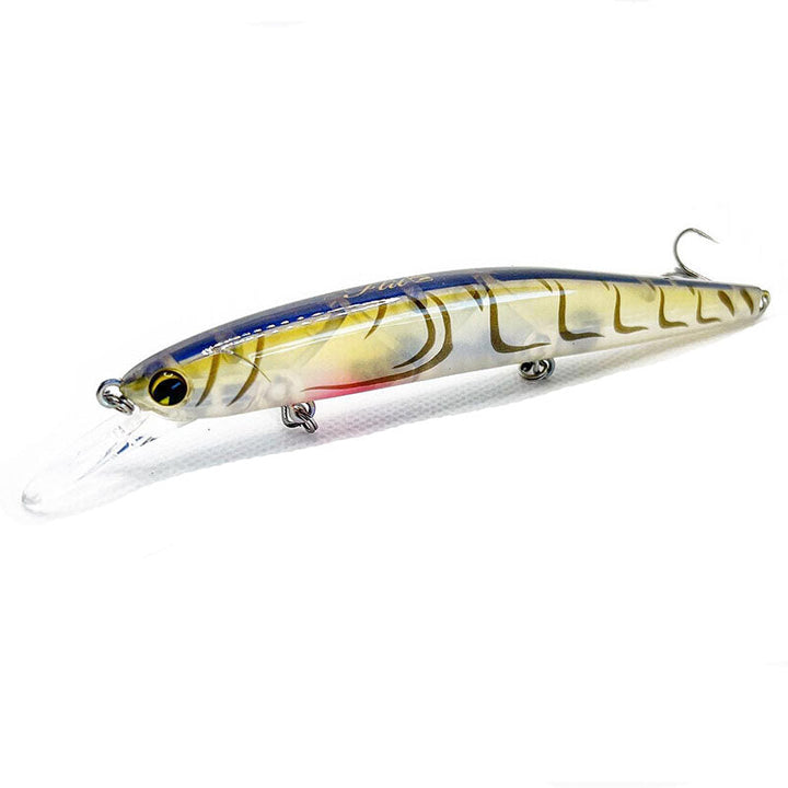 Ima Lures Flit 120 Select Jerkbaits - #FT120-107 Olive Herring-#FT120-100 Silver Flash-#FT120-101 Gold Flash-#FT120-102 Clown-#FT120-104 Chartreuse Shad-#FT120-105 American Shad-#FT120-152 Phantom Craw-#FT120-199 Clear - Carolina Fishing Tackle LLC