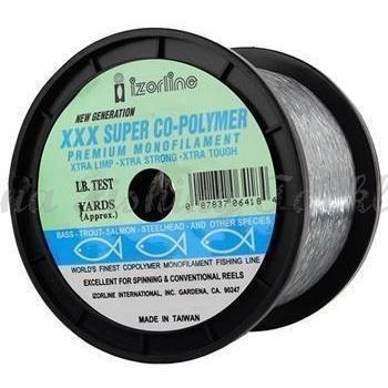Izorline XXX Super Co-Polymer - Clear / 4 lb - 3350yds.-Clear / 10 lb - 1500yds.-Clear / 25 lb - 530yds.-Clear / 40 lb - 370yds.-Smoke / 4 lb - 3350yds.-Smoke / 6 lb - 2150yds.-Smoke / 10 lb - 1500yds.-Smoke / 15 lb - 840yds.-Smoke / 25 lb - 530yds.-Smoke / 30 lb - 450yds. - Carolina Fishing Tackle LLC