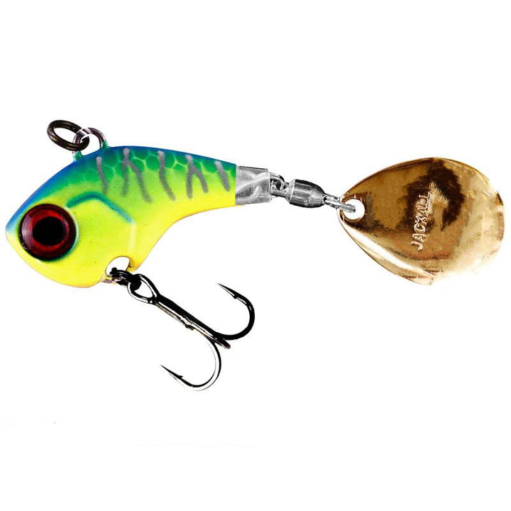 Jackall Deracoup Tail Spinner - HL Black &amp; Gold / 1 oz-HL Lime Gold / 1 oz-HL Red Tiger / 3/4 oz-HL Red Tiger / 1 oz - Carolina Fishing Tackle LLC