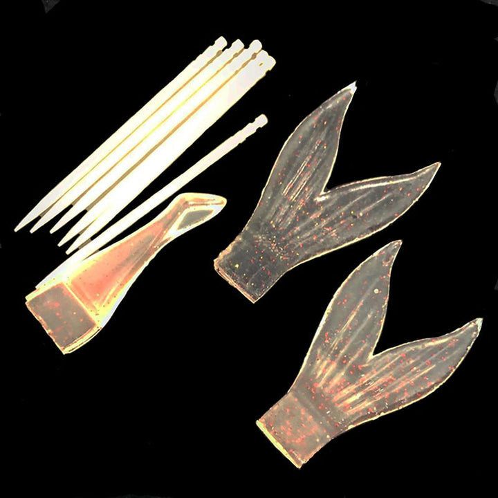 Liberty Works Lures Replacement Tails - Black-Red-Smoke-Chartreuse-Clear Red Flakes-Clear Silver Flake-Clear Blue Tint - Carolina Fishing Tackle LLC