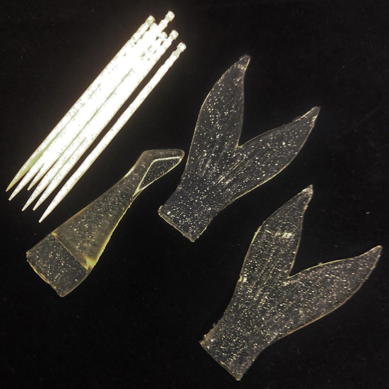 Liberty Works Lures Replacement Tails - Black-Red-Smoke-Chartreuse-Clear Red Flakes-Clear Silver Flake-Clear Blue Tint - Carolina Fishing Tackle LLC