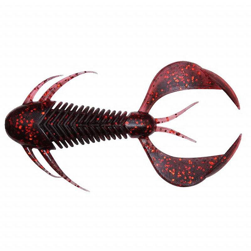 Megabass 3" Rock Hog Creature Bait (6pk) - Orange Back Chart-Ebimiso Red Flake-Clear Orange/Rainbow Flake-Moebi-Solid Red-Black Back Clear Red - Carolina Fishing Tackle LLC