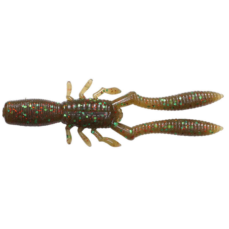Megabass 4” Bottle Shrimp (6pk) - Ebimiso RF-Kasumi Green Flake-Cinnamon Blue Flake-Light Watermelon-Root Beer / Green & Black Flake-Scuppernong / Blue Flake-Noike Shrimp-Numa EBI - Carolina Fishing Tackle LLC