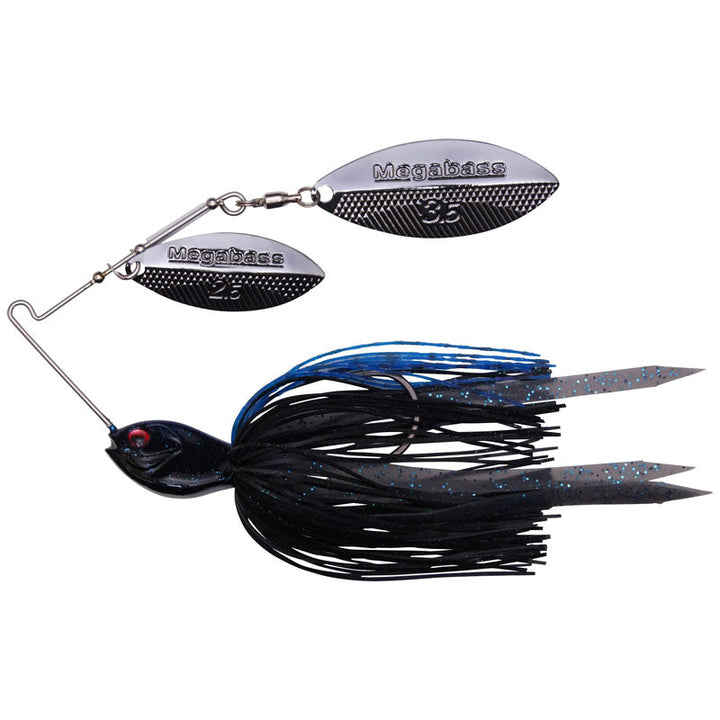 Megabass SV-3 Double Willow Spinnerbaits - Black Blue / 3/8 oz-Black Blue / 1/2 oz-Hot Tiger / 3/8 oz-White Chart / 3/8 oz - Carolina Fishing Tackle LLC