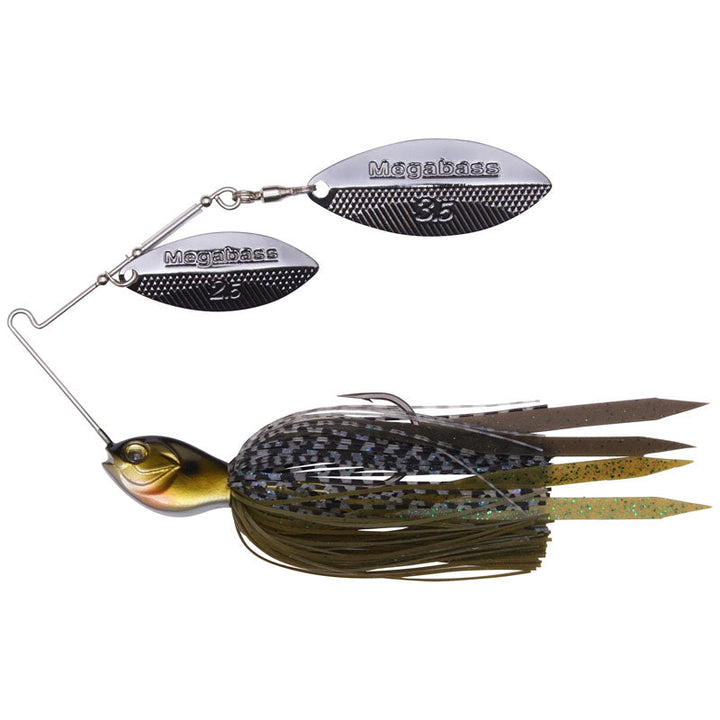 Megabass SV-3 Double Willow Spinnerbaits - Black Blue / 3/8 oz-Black Blue / 1/2 oz-Hot Tiger / 3/8 oz-White Chart / 3/8 oz - Carolina Fishing Tackle LLC