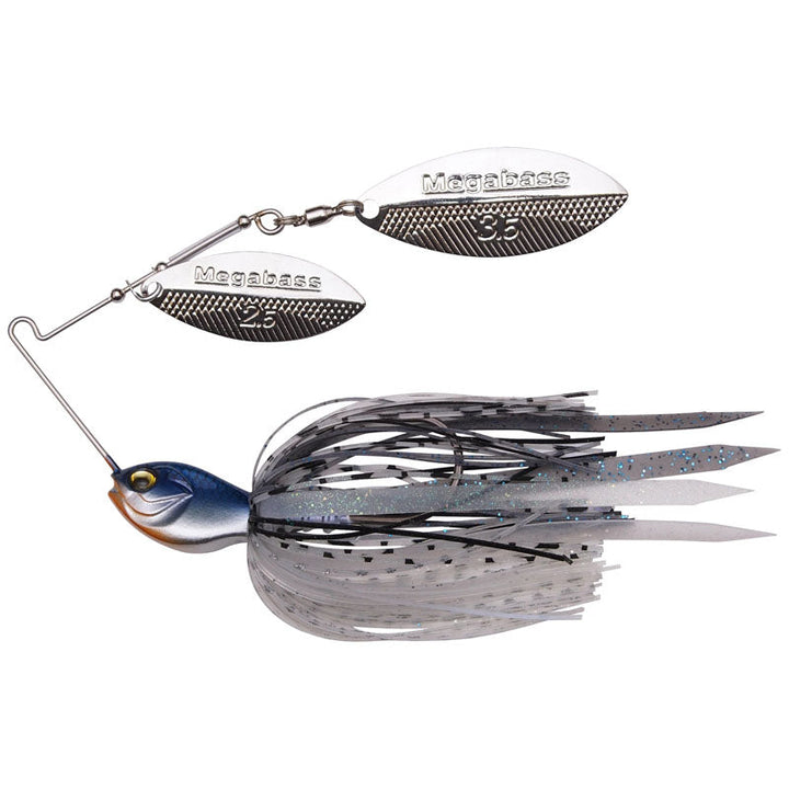 Megabass SV-3 Double Willow Spinnerbaits - Black Blue / 3/8 oz-Black Blue / 1/2 oz-Hot Tiger / 3/8 oz-White Chart / 3/8 oz - Carolina Fishing Tackle LLC