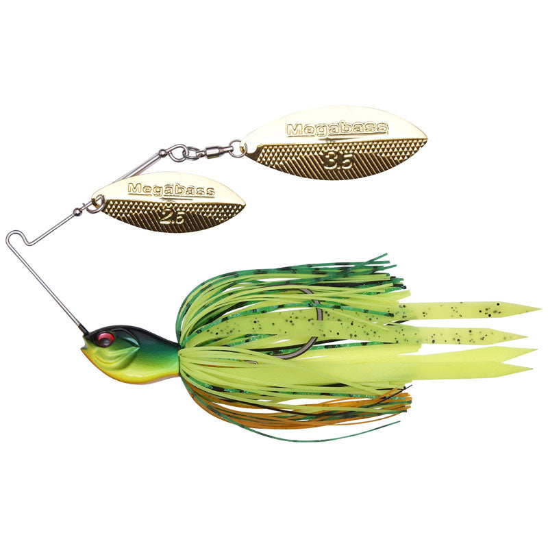 Megabass SV-3 Double Willow Spinnerbaits - Black Blue / 3/8 oz-Black Blue / 1/2 oz-Hot Tiger / 3/8 oz-White Chart / 3/8 oz - Carolina Fishing Tackle LLC