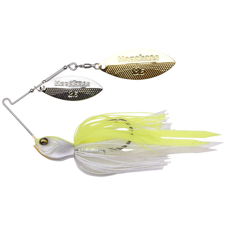 Megabass SV-3 Double Willow Spinnerbaits - Black Blue / 3/8 oz-Black Blue / 1/2 oz-Hot Tiger / 3/8 oz-White Chart / 3/8 oz - Carolina Fishing Tackle LLC
