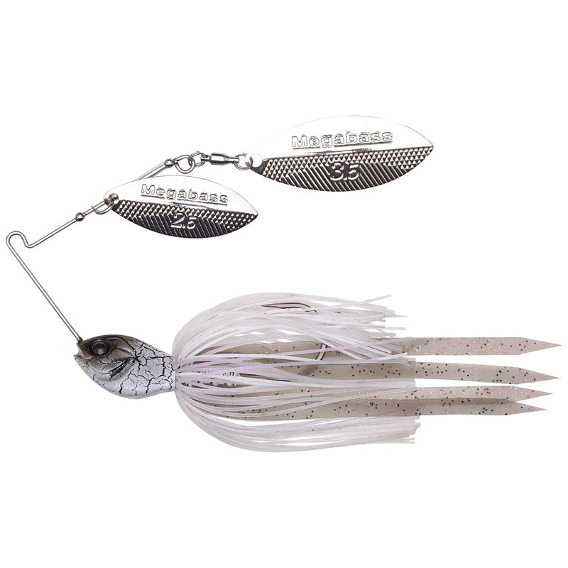 Megabass SV-3 Double Willow Spinnerbaits - Black Blue / 3/8 oz-Black Blue / 1/2 oz-Hot Tiger / 3/8 oz-White Chart / 3/8 oz - Carolina Fishing Tackle LLC