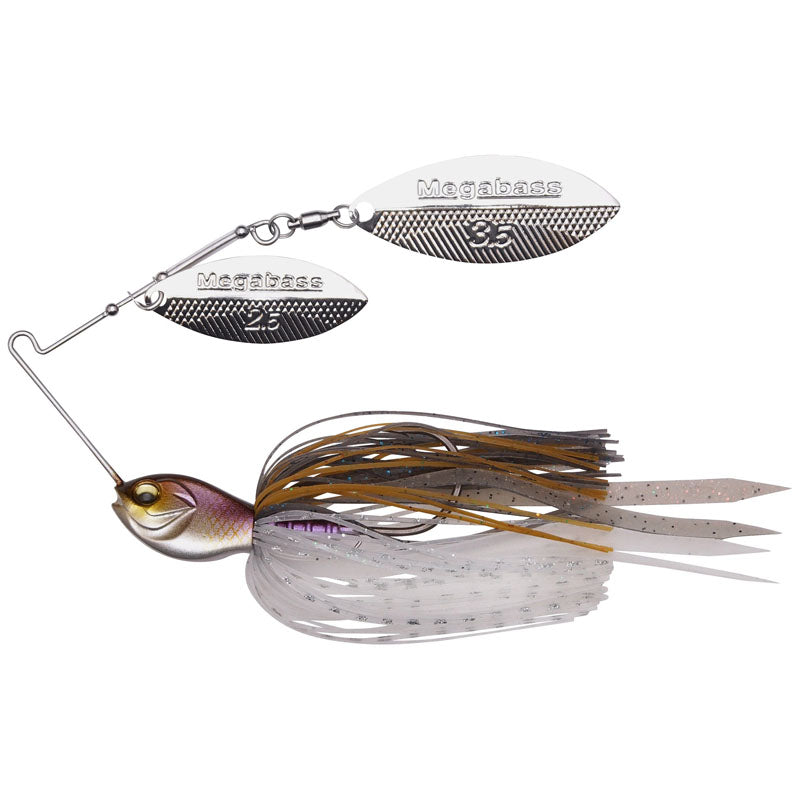 Megabass SV-3 Double Willow Spinnerbaits - Black Blue / 3/8 oz-Black Blue / 1/2 oz-Hot Tiger / 3/8 oz-White Chart / 3/8 oz - Carolina Fishing Tackle LLC
