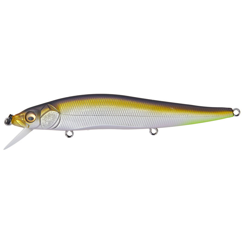 Megabass Vision 110 Jerkbaits - GG Perch OB-GG IL Tennessee Shad-GP Pro Blue-Mat Deadly Black-M Western Clown-HT Kossori Shad-Gill-ITO Natural-Table Rock SP-Perch - Carolina Fishing Tackle LLC