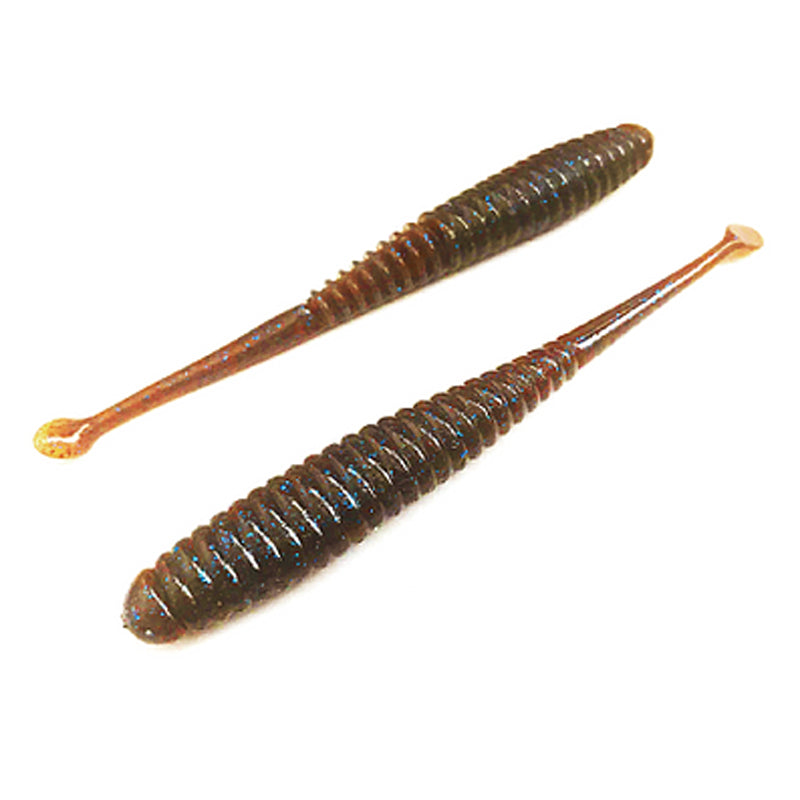 NOIKE BiteGuts 4” Kemnpa 10pk - #27 Rainbow Smoke-#34 Cinnamon Blue-#103 Dark Red-#109 Ebimiso-#118 Mossy Pumpkin-#139 Motor Oil / Gold - Carolina Fishing Tackle LLC