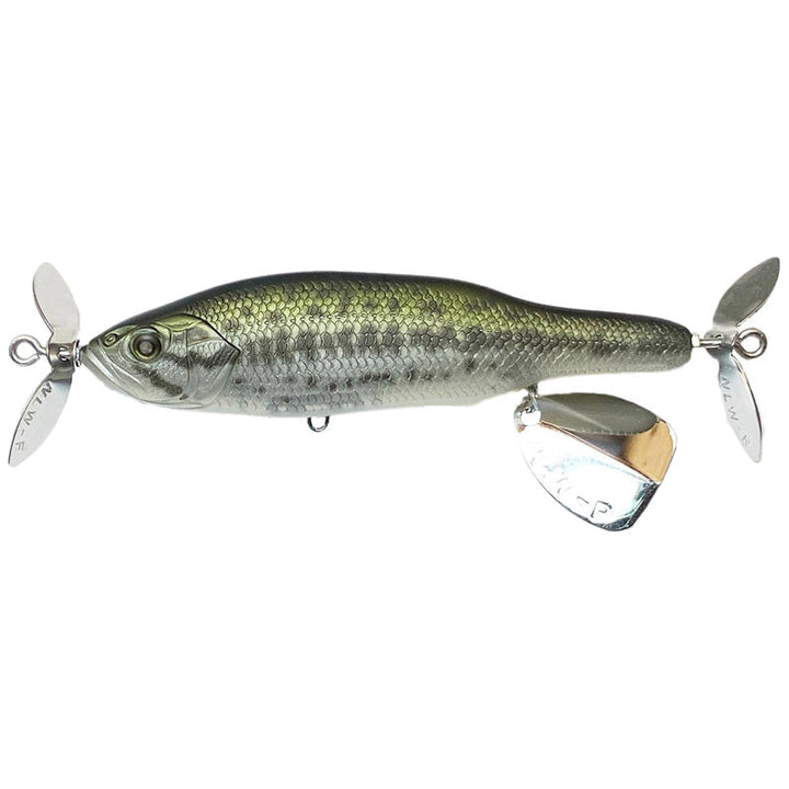 Nishine Lure Works Abino 110F Propbait - Ghost Shad-Pearl Flash-Yellow Perch - Carolina Fishing Tackle LLC