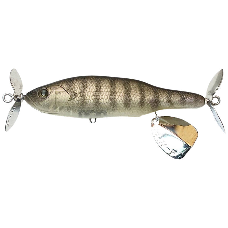 Nishine Lure Works Abino 110F Propbait - Ghost Shad-Pearl Flash-Yellow Perch - Carolina Fishing Tackle LLC