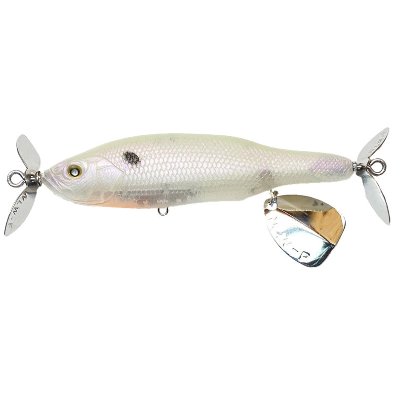 Nishine Lure Works Abino 110F Propbait - Ghost Shad-Pearl Flash-Yellow Perch - Carolina Fishing Tackle LLC