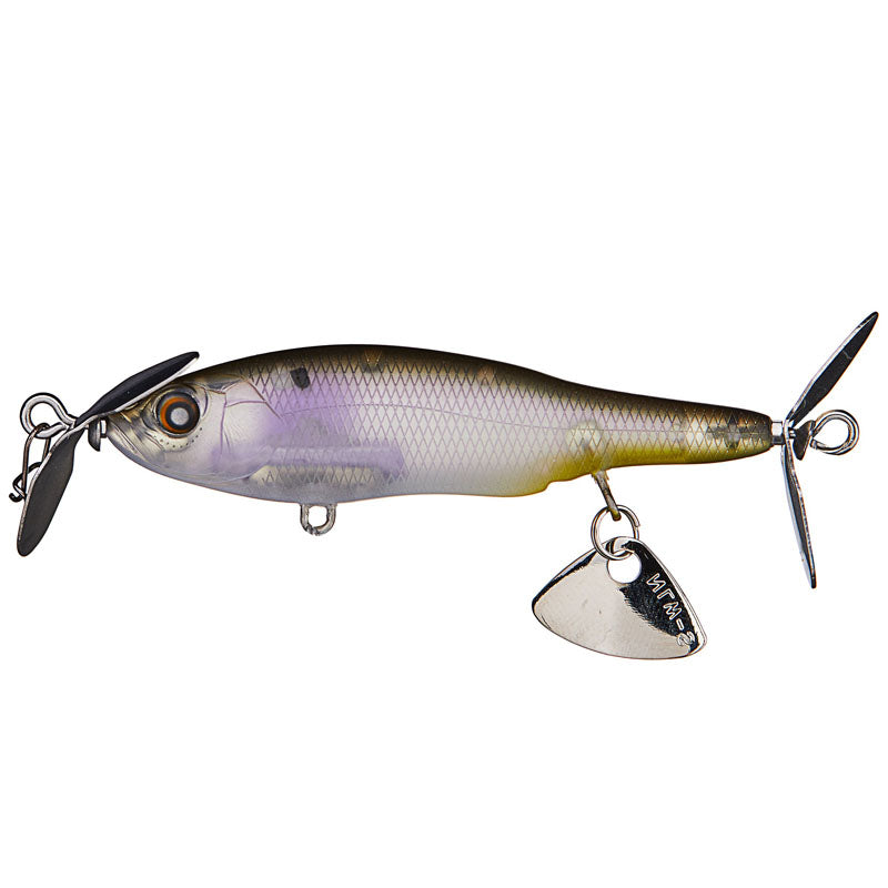 Nishine Lure Works Baby Abino 70S Sinking Prop Baits - Ghost Shad-Juvenile Bluegill-Yellow Perch - Carolina Fishing Tackle LLC