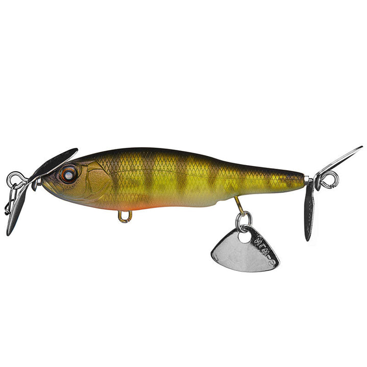 Nishine Lure Works Baby Abino 70S Sinking Prop Baits - Ghost Shad-Juvenile Bluegill-Yellow Perch - Carolina Fishing Tackle LLC