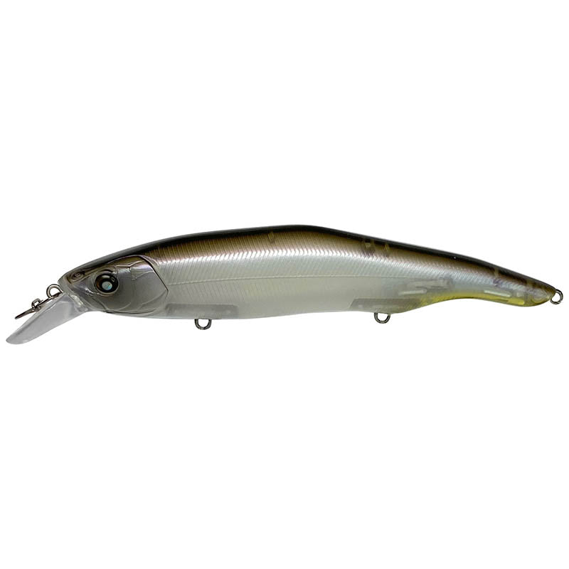 Nishine Lure Works Erie 115 TW Topwater Minnows - Peach-Pearl Core Ghost-Wakasagi - Carolina Fishing Tackle LLC