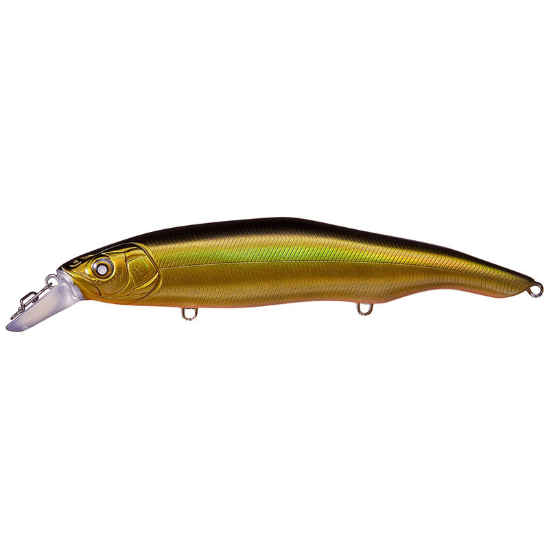 Nishine Lure Works Erie 115SD Jerkbaits - BPB Smelt-Ghost Smelt-BPB Chartreuse Smelt-Hologram Smelt-Black Back Gold-Gun Metal-Yellow Perch-EU Chartreuse Perch - Carolina Fishing Tackle LLC
