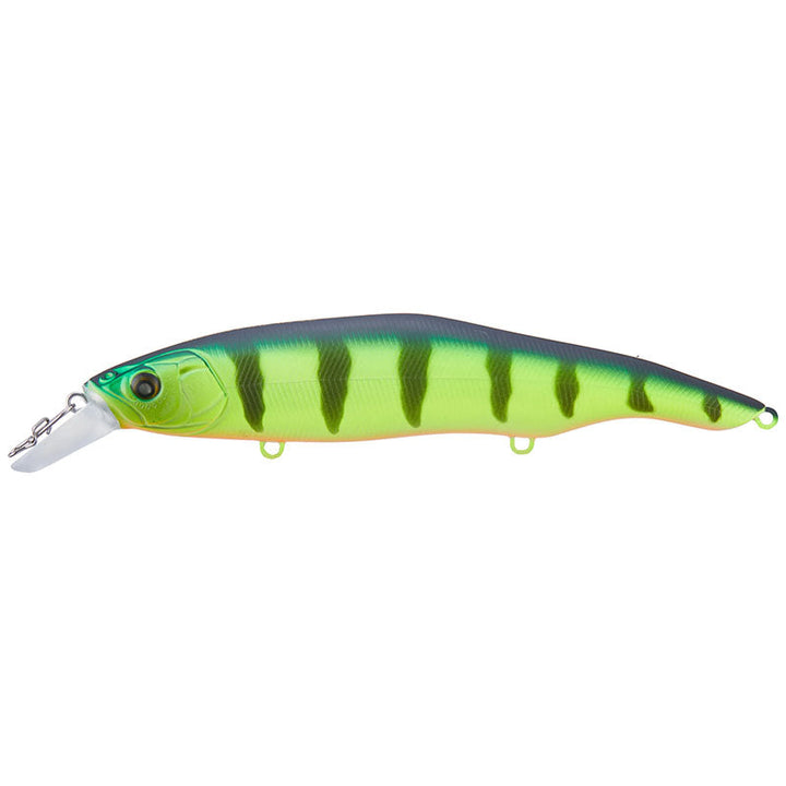 Nishine Lure Works Erie 115SD Jerkbaits - BPB Smelt-Ghost Smelt-BPB Chartreuse Smelt-Hologram Smelt-Black Back Gold-Gun Metal-Yellow Perch-EU Chartreuse Perch - Carolina Fishing Tackle LLC