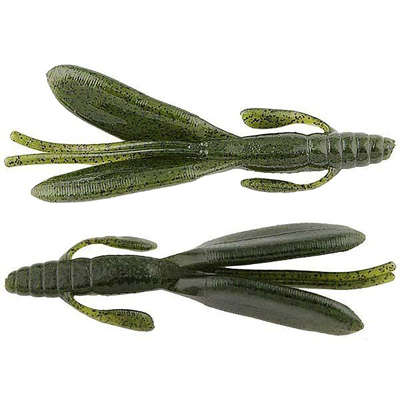 Nories Lures 4.5” Escape Twin Creature Baits 5pk - #004 Watermelon Black Flake - Carolina Fishing Tackle LLC