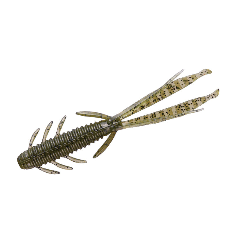 O.S.P 6” DoLive Shrimp 5pk - #W-005 June Bug-#W-007 Lime Chartreuse-#W-027  Dark Cinnamon Blue & Pepper-#W-039 Smoked Blue Flakes-#W-052  KT Dark Smoke/Copper & Green Flake - Carolina Fishing Tackle LLC