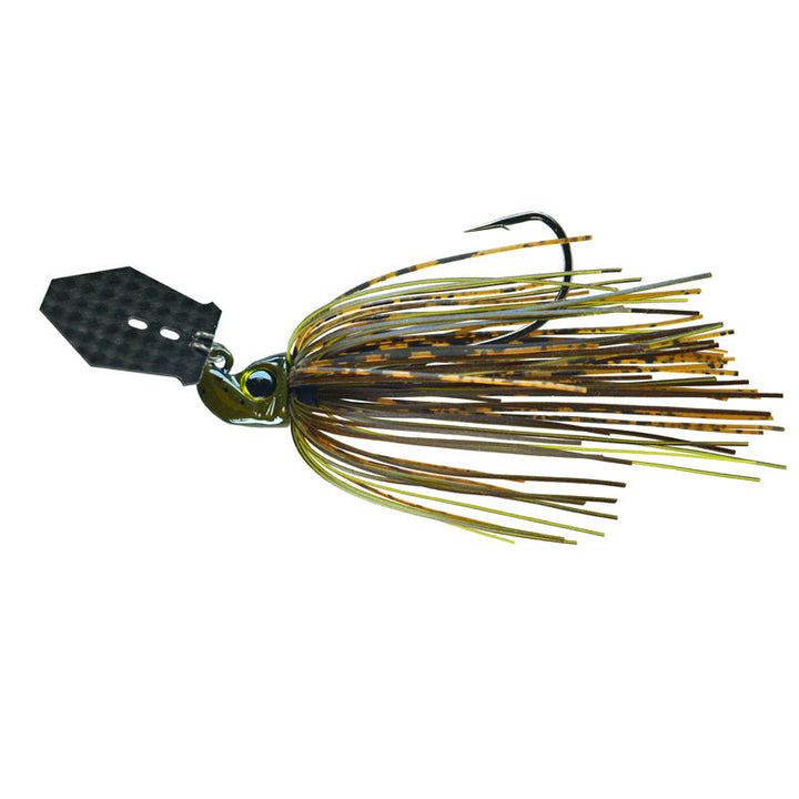 Picasso Lures AMart Carbon Fiber Shock Blade Pro Vibrating Jigs - Black / 1/2 oz-Chartreuse White / 3/8 oz-Chartreuse White / 1/2 oz-Green Pumpkin Tiger / 3/8 oz-White Pearl / 1/2 oz - Carolina Fishing Tackle LLC