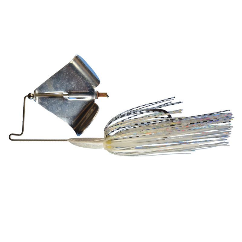 Picasso Lures Rusty Squeaker Buzz Baits - Black/Gold Blade / 1/2 oz-Chart White Hologram/Nickel Blade / 1/2 oz-Holographic Shad/Nickel Blade / 3/8 oz-White Pearl Hologram/Nickel Blade / 3/8 oz - Carolina Fishing Tackle LLC