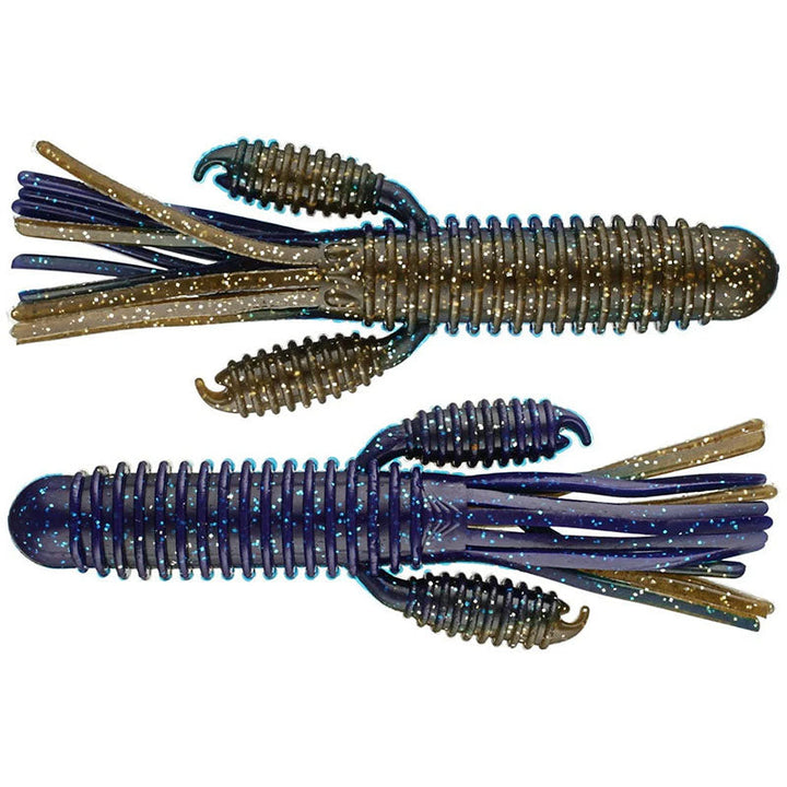 Reins Fishing 4” Craw Tube 6pk - #012 June Bug-#022 Black Blue Flake-#042 Black Blue Laminate Silver-#043 Green Pumpkin Blue Laminate Silver - Carolina Fishing Tackle LLC