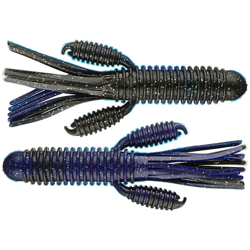 Reins Fishing 4” Craw Tube 6pk - #012 June Bug-#022 Black Blue Flake-#042 Black Blue Laminate Silver-#043 Green Pumpkin Blue Laminate Silver - Carolina Fishing Tackle LLC