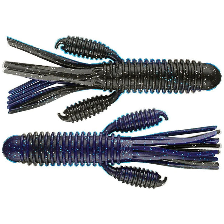 Reins Fishing 4” Craw Tube 6pk - #012 June Bug-#022 Black Blue Flake-#042 Black Blue Laminate Silver-#043 Green Pumpkin Blue Laminate Silver - Carolina Fishing Tackle LLC