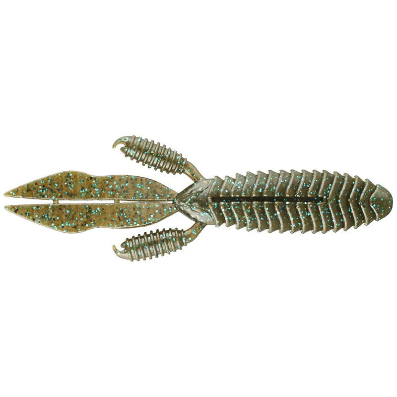 Reins Fishing 4” Punchin’ Predator 6pk Creature Bait - #005 Green Pumpkin Blue-#012 Junebug-#022 Black Blue Flake-#063 Spring Gill-#002 Green Pumpkin-#040 Green Pumpkin Silver-#043 Green Pumpkin Blue Laminate Silver - Carolina Fishing Tackle LLC