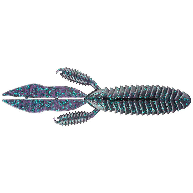 Reins Fishing 4” Punchin’ Predator 6pk Creature Bait - #005 Green Pumpkin Blue-#012 Junebug-#022 Black Blue Flake-#063 Spring Gill-#002 Green Pumpkin-#040 Green Pumpkin Silver-#043 Green Pumpkin Blue Laminate Silver - Carolina Fishing Tackle LLC