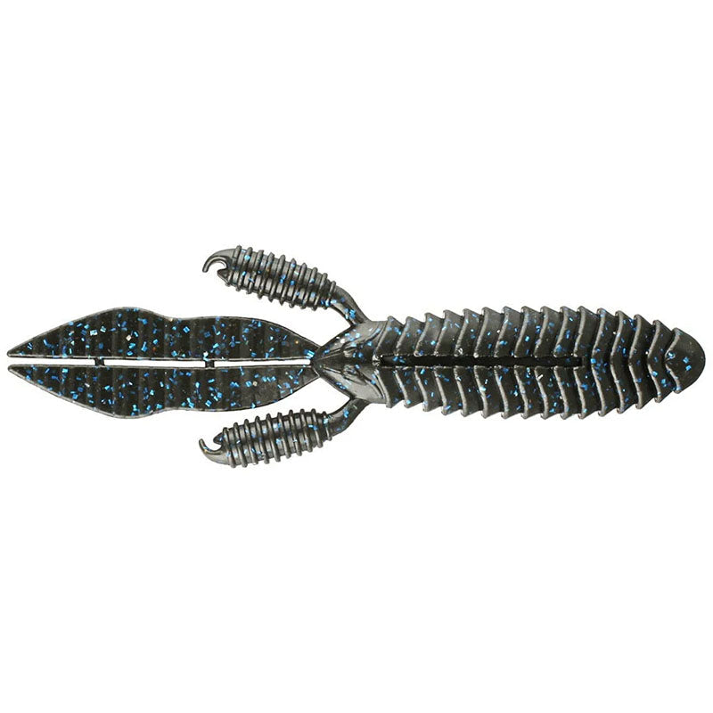 Reins Fishing 4” Punchin’ Predator 6pk Creature Bait - #005 Green Pumpkin Blue-#012 Junebug-#022 Black Blue Flake-#063 Spring Gill-#002 Green Pumpkin-#040 Green Pumpkin Silver-#043 Green Pumpkin Blue Laminate Silver - Carolina Fishing Tackle LLC
