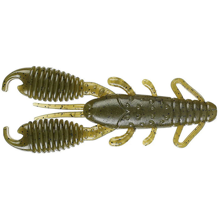Reins Fishing 4” Ring Craw Daddy 5pk - #001 Watermelon Seed-#002 Green Pumpkin-#005 Green Pumpkin Blue-#011 Black-#012 Junebug-#022 Black Blue Flake-#040 Green Pumpkin Silver-#B22 BB Craw - Carolina Fishing Tackle LLC