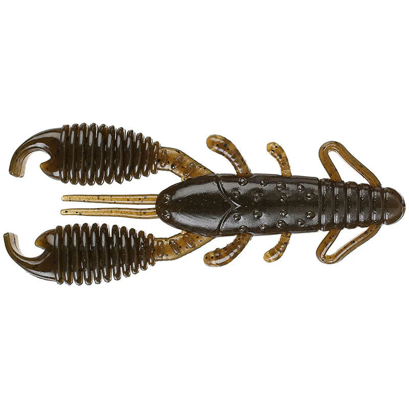 Reins Fishing 4” Ring Craw Daddy 5pk - #001 Watermelon Seed-#002 Green Pumpkin-#005 Green Pumpkin Blue-#011 Black-#012 Junebug-#022 Black Blue Flake-#040 Green Pumpkin Silver-#B22 BB Craw - Carolina Fishing Tackle LLC