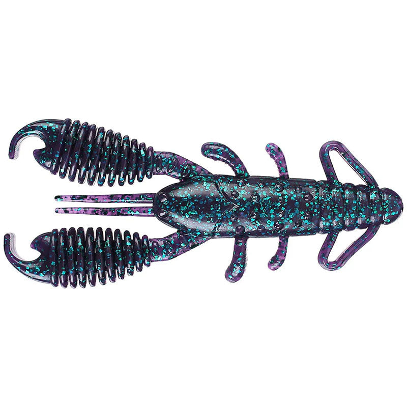 Reins Fishing 4” Ring Craw Daddy 5pk - #001 Watermelon Seed-#002 Green Pumpkin-#005 Green Pumpkin Blue-#011 Black-#012 Junebug-#022 Black Blue Flake-#040 Green Pumpkin Silver-#B22 BB Craw - Carolina Fishing Tackle LLC