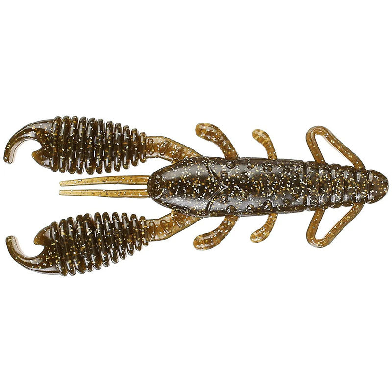 Reins Fishing 4” Ring Craw Daddy 5pk - #001 Watermelon Seed-#002 Green Pumpkin-#005 Green Pumpkin Blue-#011 Black-#012 Junebug-#022 Black Blue Flake-#040 Green Pumpkin Silver-#B22 BB Craw - Carolina Fishing Tackle LLC