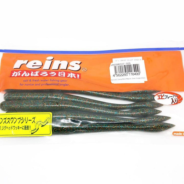 Reins Fishing 6.5" Swamp Mover Magnum Worm 6pk - #001 Watermelon Seed-#003 Moebi-#006 Blue Gill-#007 Miso Shrimp-#008 Ghost Pro Blue-#009 Green Pumpkin Allster-#025 Watermelon Red - Carolina Fishing Tackle LLC