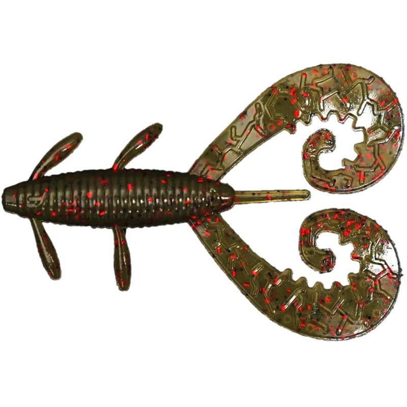 Reins Fishing G-Tail Twin Creature Baits - #002 Green Pumpkin / 2 in-#002 Green Pumpkin / 3 in-#005 Green Pumpkin Blue / 2 in-#005 Green Pumpkin Blue / 3 in-#011 Black / 2 in-#011 Black / 3 in-#022 Black Blue Flake / 2 in-#025 Watermelon Red / 2 in-#025 Watermelon Red / 3 in - Carolina Fishing Tackle LLC