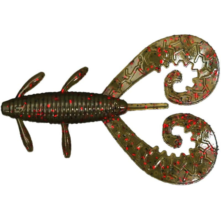 Reins Fishing G-Tail Twin Creature Baits - #002 Green Pumpkin / 2 in-#002 Green Pumpkin / 3 in-#005 Green Pumpkin Blue / 2 in-#005 Green Pumpkin Blue / 3 in-#011 Black / 2 in-#011 Black / 3 in-#022 Black Blue Flake / 2 in-#025 Watermelon Red / 2 in-#025 Watermelon Red / 3 in - Carolina Fishing Tackle LLC