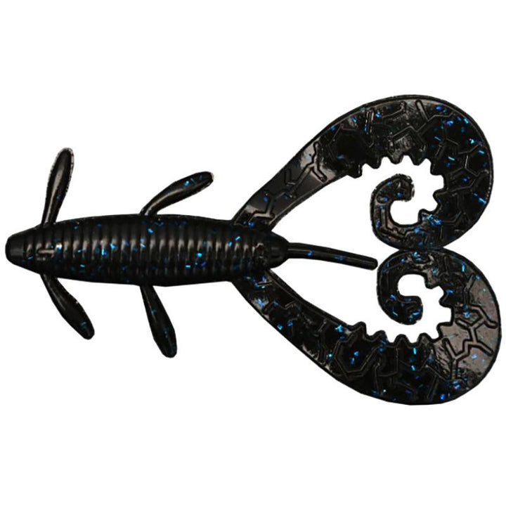 Reins Fishing G-Tail Twin Creature Baits - #002 Green Pumpkin / 2 in-#002 Green Pumpkin / 3 in-#005 Green Pumpkin Blue / 2 in-#005 Green Pumpkin Blue / 3 in-#011 Black / 2 in-#011 Black / 3 in-#022 Black Blue Flake / 2 in-#025 Watermelon Red / 2 in-#025 Watermelon Red / 3 in - Carolina Fishing Tackle LLC