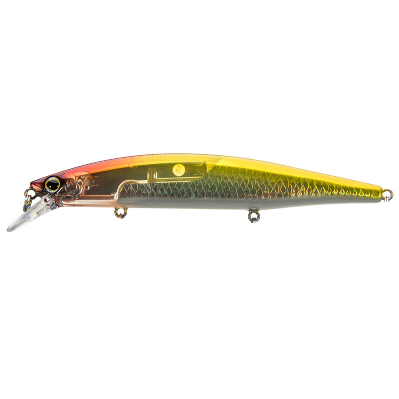 Shimano World Minnow WM-115SP FlashBoost Jerkbait - Black Gold-Black SV-Blue SV-Chart Head-Chart SV-Clown-Pink Smelt-Salangidae-Ghost Ayu - Carolina Fishing Tackle LLC