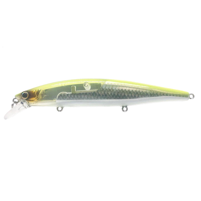 Shimano World Minnow WM-115SP FlashBoost Jerkbait - Black Gold-Black SV-Blue SV-Chart Head-Chart SV-Clown-Pink Smelt-Salangidae-Ghost Ayu - Carolina Fishing Tackle LLC